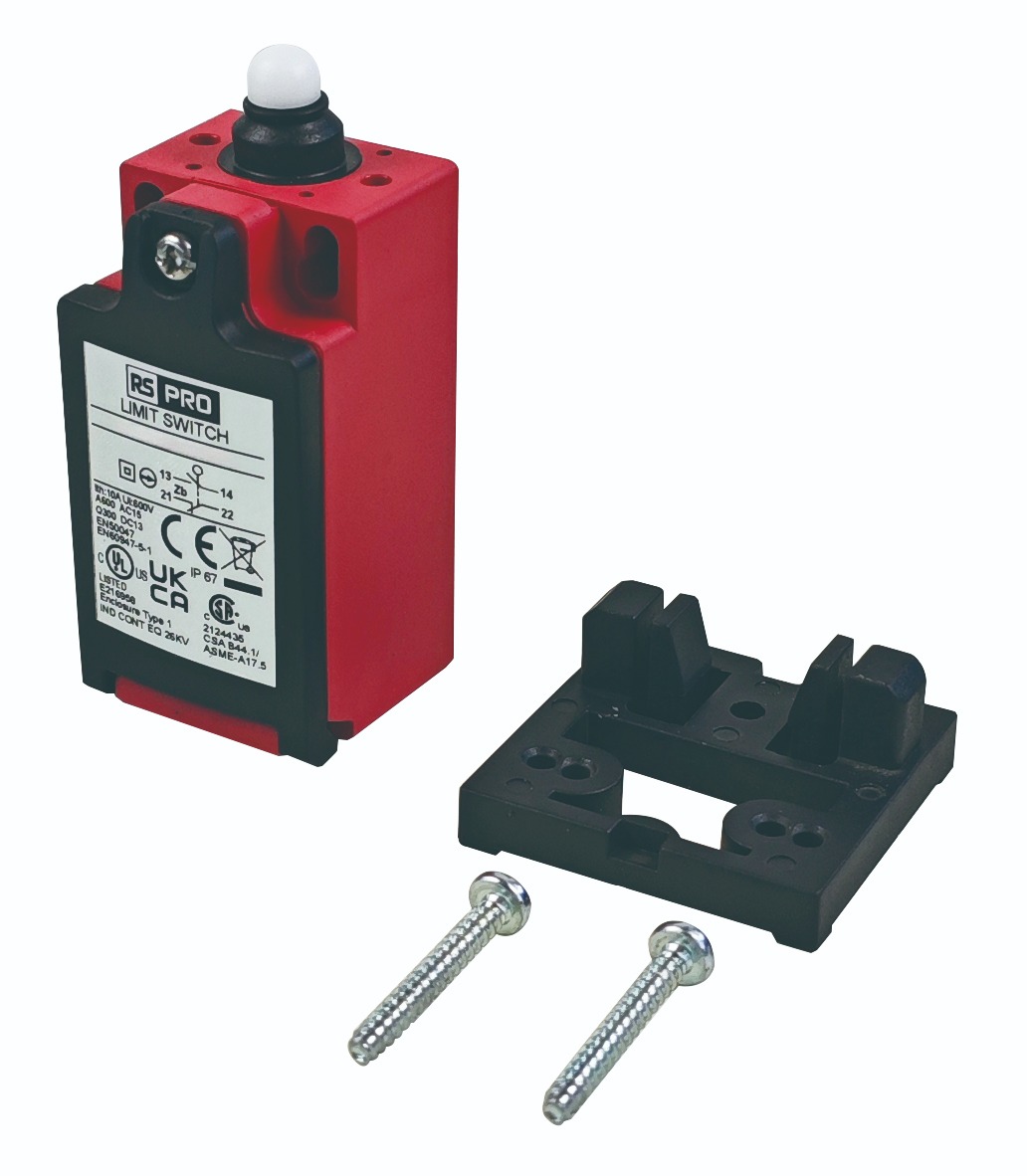 RS PRO Door Interlock Microswitch Plunger, SPDT 10 A IP67, 80 °C, -25 °C