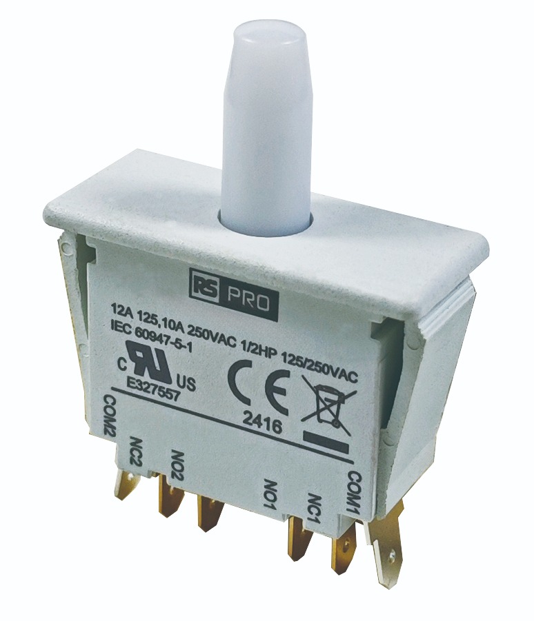 RS PRO Door Interlock Microswitch Plunger, DPDT 12 A IP40, 85 °C, -37 °C