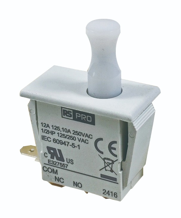 RS PRO Door Interlock Microswitch Plunger, SPDT 12 A IP40, 85 °C, -37 °C