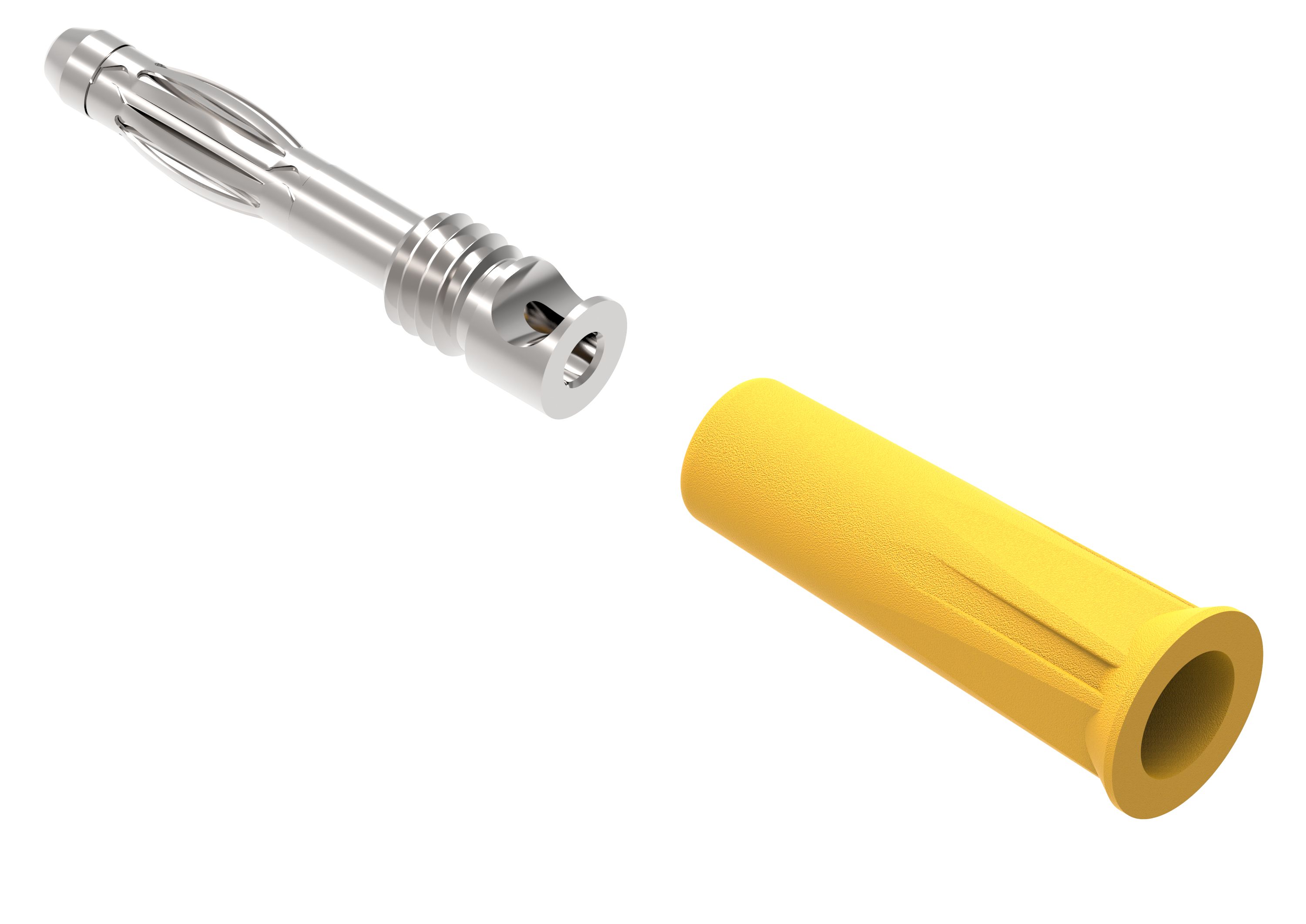 Electro PJP Yellow Male Banana Plug, 4 mm Connector, Solder Termination, 30V ac/dc, 60 V ac/dc, 36A, Nickel Plating