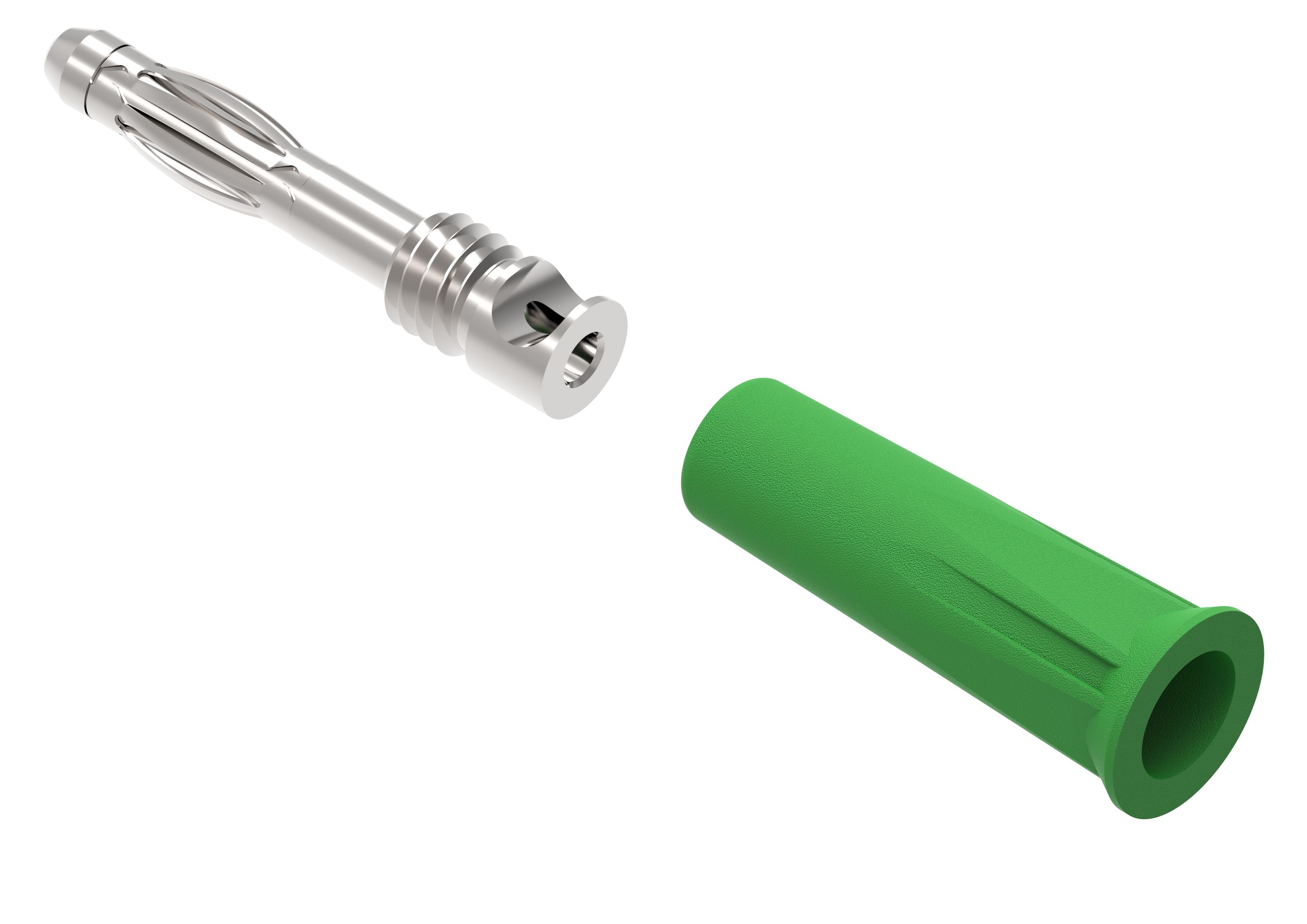 Electro PJP Green Male Banana Plug, 4 mm Connector, Solder Termination, 30V ac/dc, 60 V ac/dc, 36A, Nickel Plating