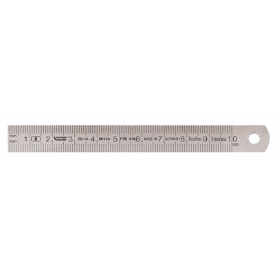 Vogel 10 mm Stainless Spring Steel Ruler Metric