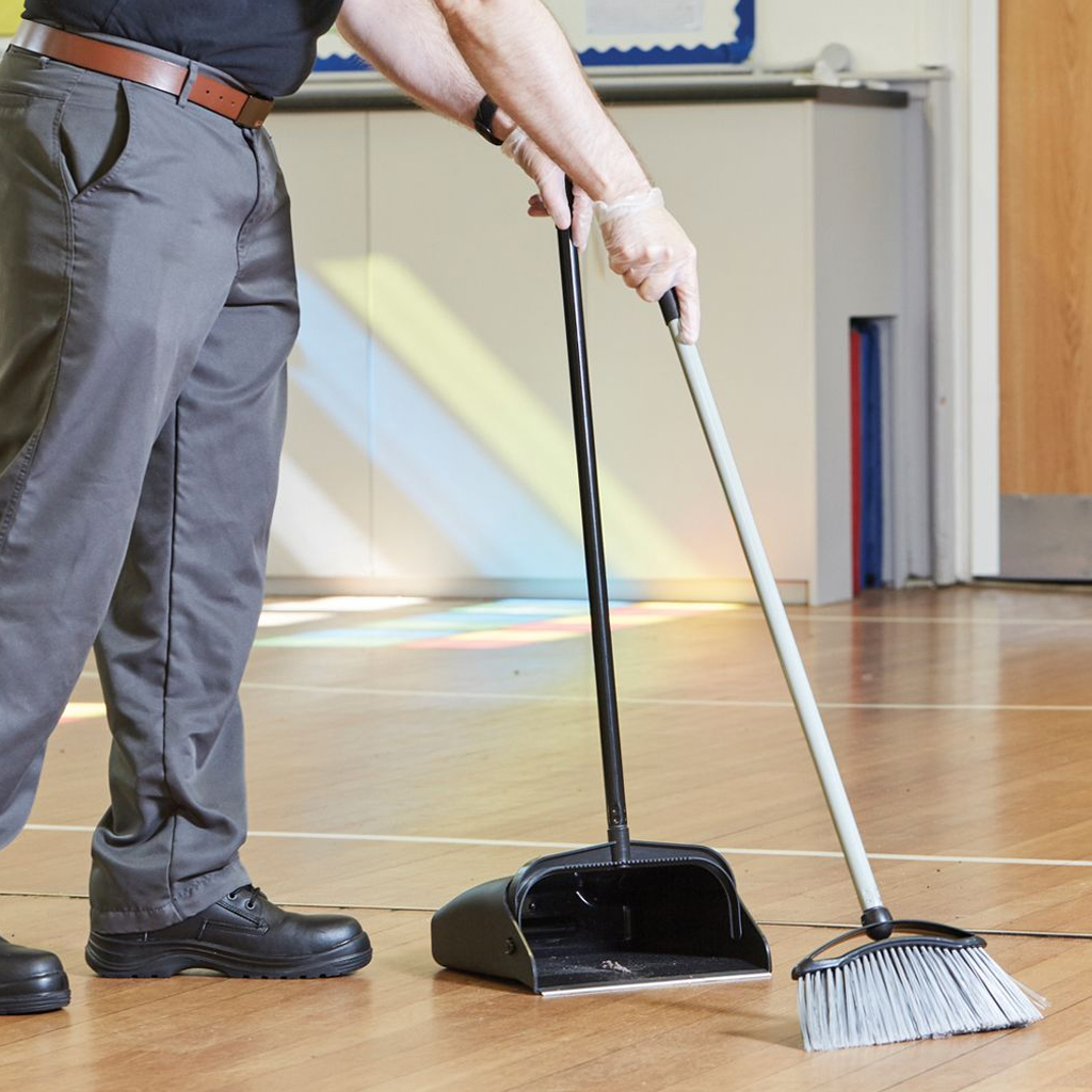 101045 Robert Scott Grey, Black Dustpan & Brush for Dust Cleaning