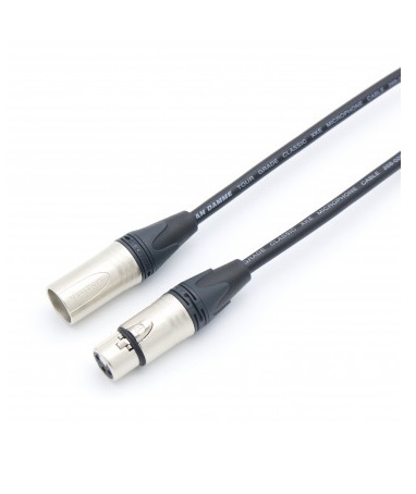 Van Damme Male Male XLR3 to Female XLR Cable, Black, 3 m