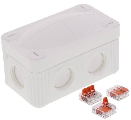 WISKA COMBI 206 Series Black RAL 9001 Polypropylene Junction Box, IP67, IP66, 4 Terminals, 85 mm, 49mm 51 mm
