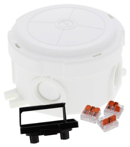 WISKA Black RAL 9001 Polypropylene Junction Box, IP66, IP67, 4 Terminals, 49 mm, 49mm 57 mm