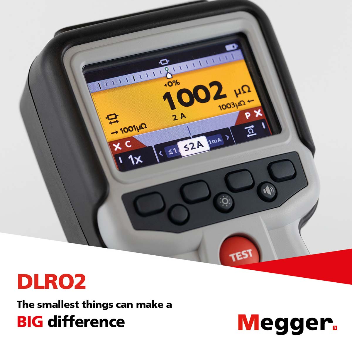 1012-280 Megger DLRO2 Handheld Ohmmeter, 1 μΩ, Low Resistance