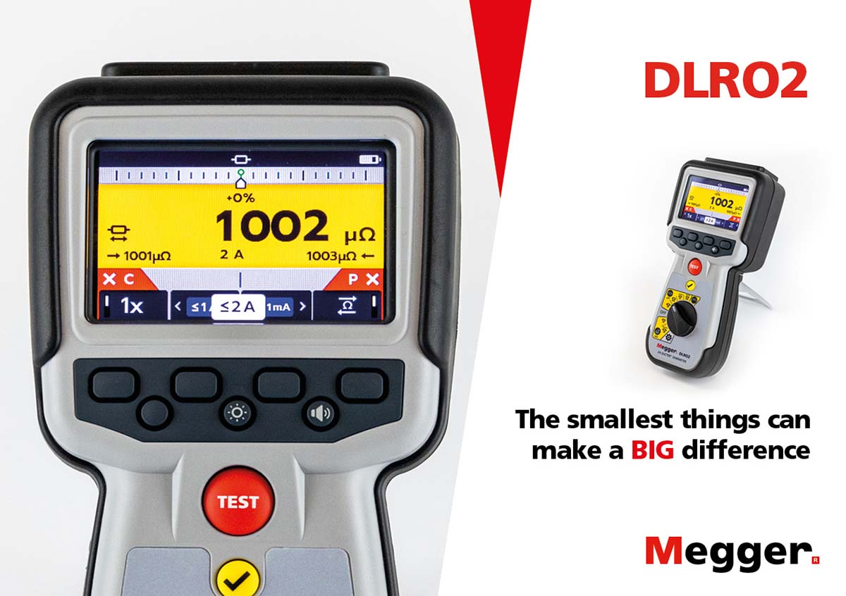 1012-280 Megger DLRO2 Handheld Ohmmeter, 1 μΩ, Low Resistance