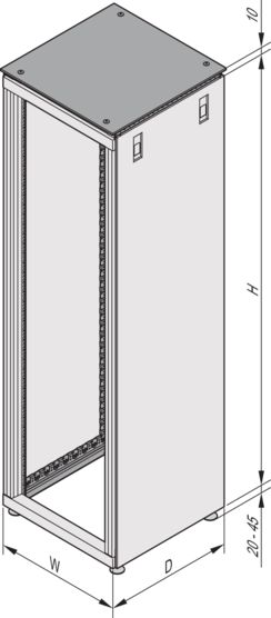 10130-004 nVent SCHROFF Varistar Series RAL 7035, Black RAL 7031 42 U Steel Server Rack , 600 mm