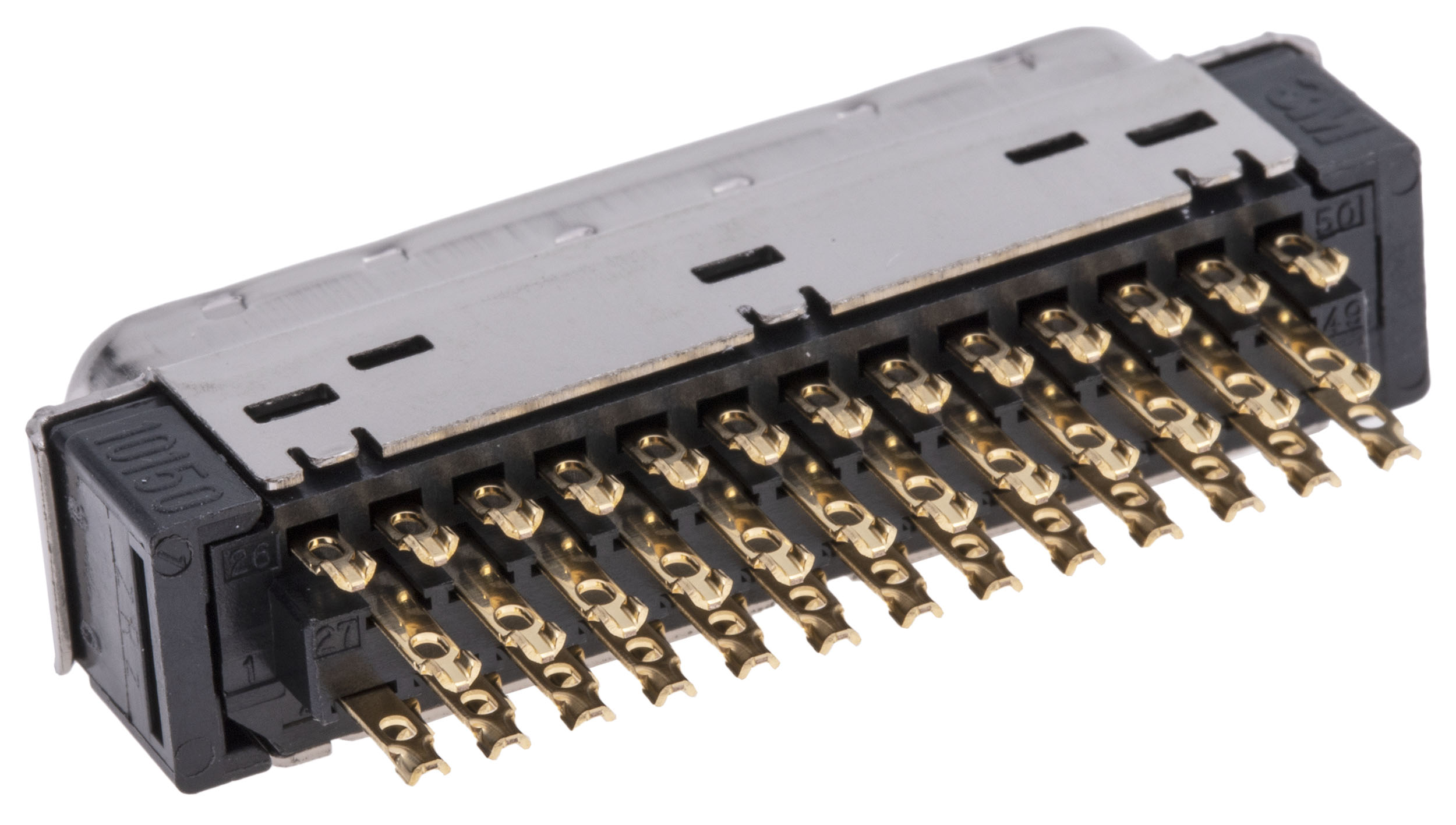 10150-3000pe 3M 50 Way Male Straight Cable SCSI Connector 2.54 mm Pitch, Solder