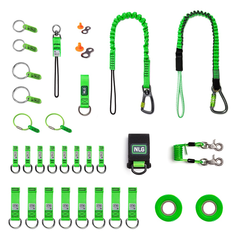 Never Let Go with (8) NLG Large D Ring Tool Tether (101362) 8 x NLG Small D Ring Tool Tether (101361) (2) NLG Tether