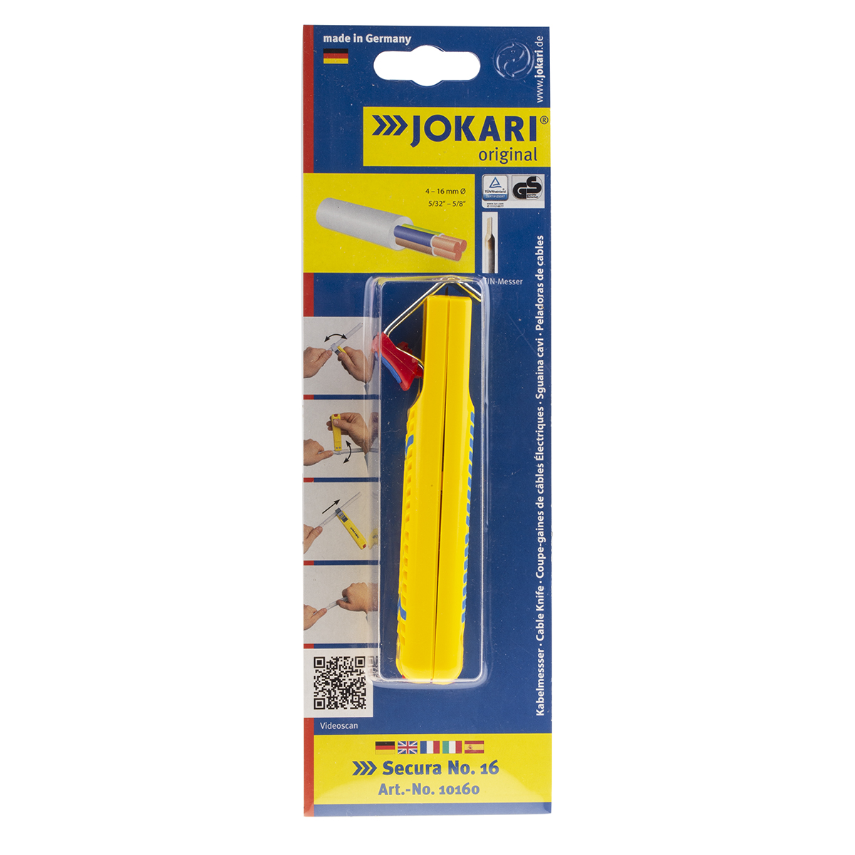 10160 Jokari Multi-Core Wire Stripper, 4 to 16 mm, 16 mm Overall