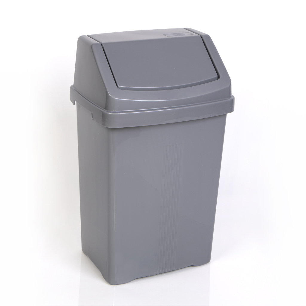 Robert Scott 25 Litre Swing Bin 25L Silver Swing Polypropylene Waste Bin