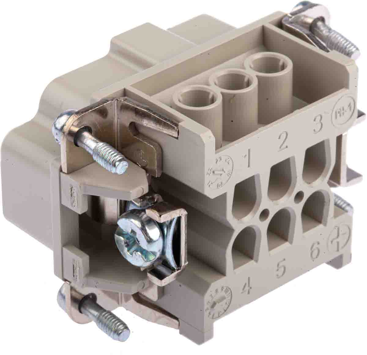 10190000 EPIC Heavy Duty Power Connector, 16A, H-BE Series Male, 6 Contacts