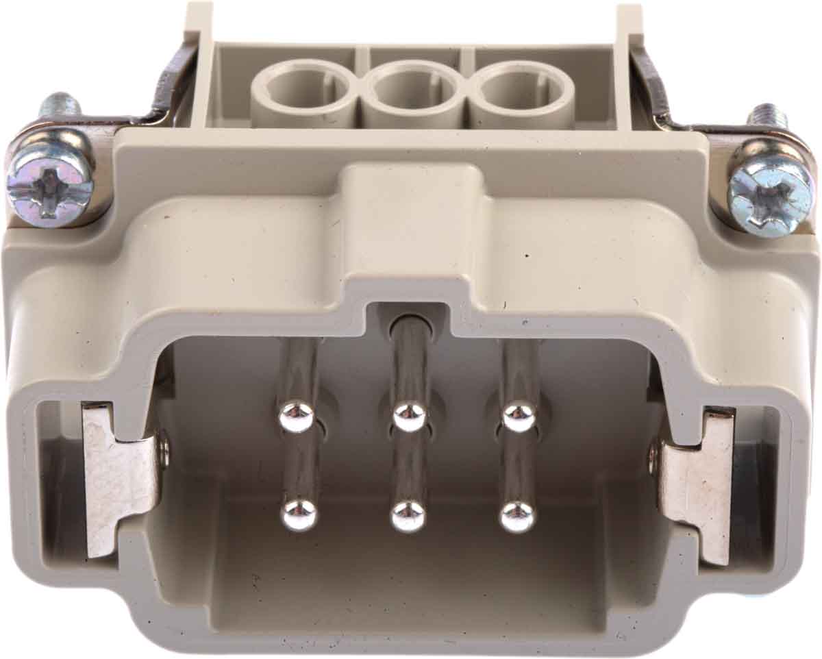10190000 EPIC Heavy Duty Power Connector, 16A, H-BE Series Male, 6 Contacts