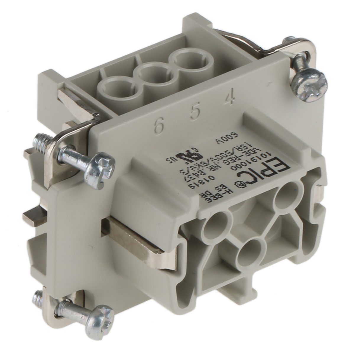 EPIC Heavy Duty Power Connector Module, 16A, H-BE Series Female, 6 Contacts