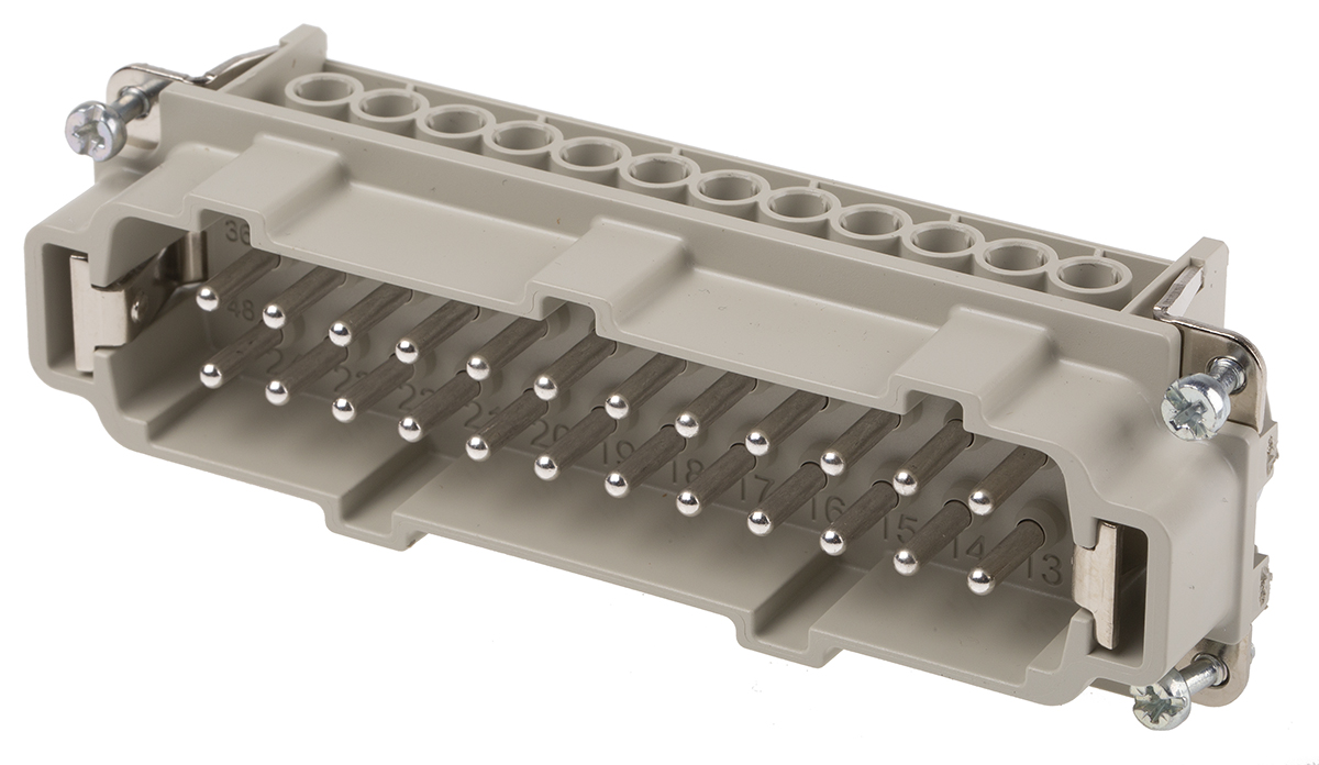EPIC Heavy Duty Power Connector Insert, 16A, H-BE Series Male, 48 Contacts