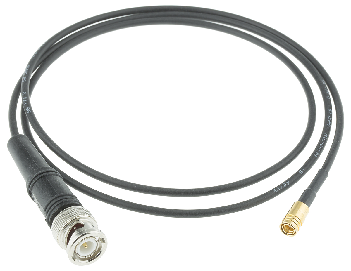 Atem BNC, SMB Series, 1 m, RG174 Coaxial Coaxial Cable 50 Ω, Black, Terminated