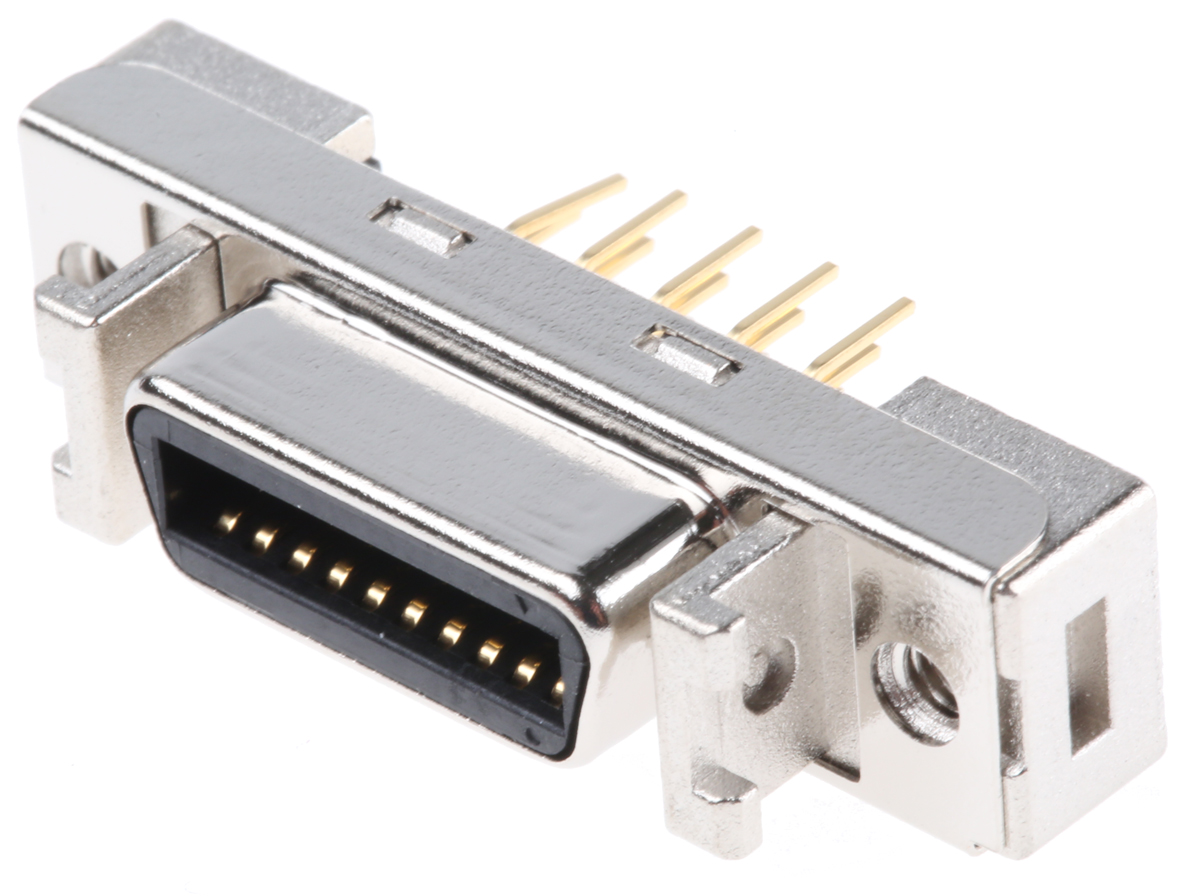 3M 20 Way Female Straight Through Hole SCSI Connector 2.54 mm Pitch, Solder