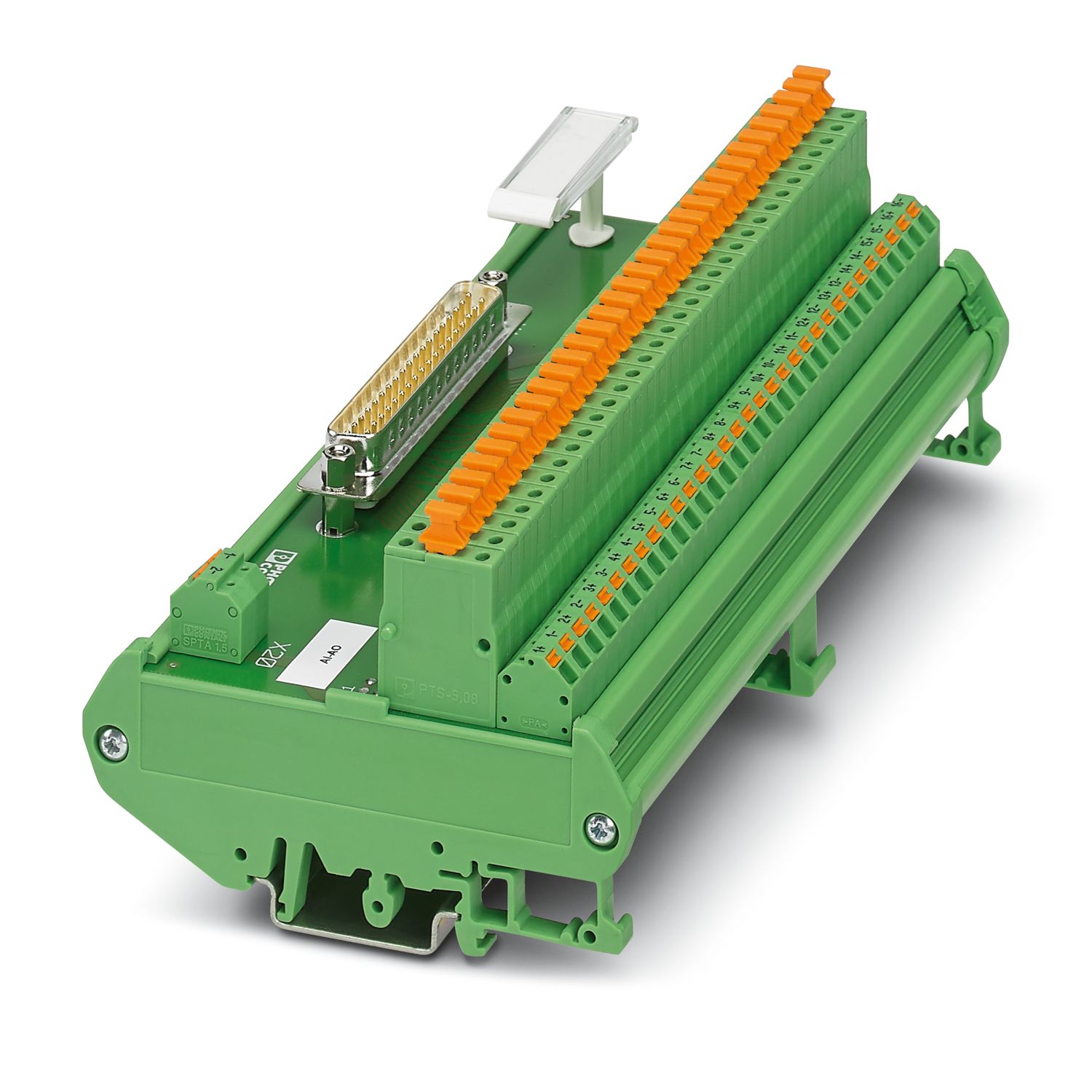 Phoenix Contact UM- D37SUB/M/HC3/AIO/SP-MT Series 37-Contact Female Interface Module, D-Sub Connector, DIN Rail, 100mA