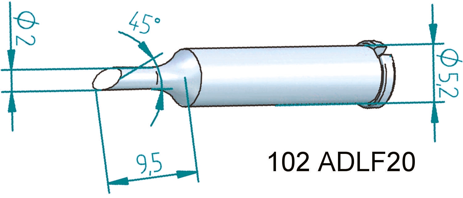Ersa 2 mm Hoof 30.5 mm Soldering Iron Tip for use with i-Tool