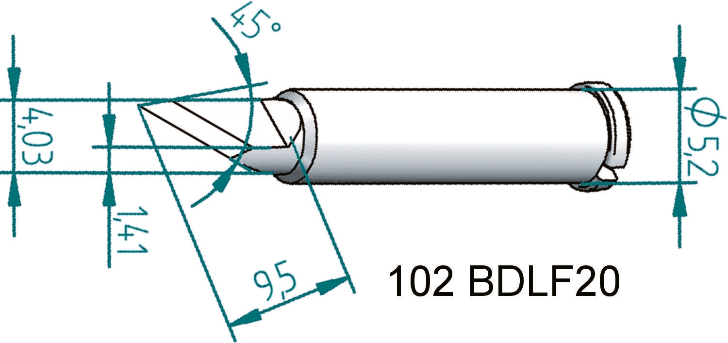 Ersa 2 x 4 mm Knife 30.5 mm Soldering Iron Tip for use with i-Tool