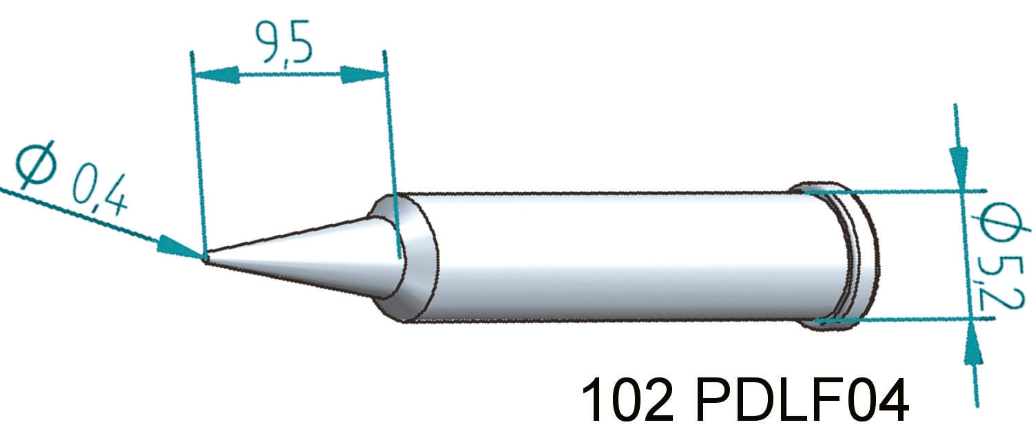 Ersa 0.4 mm Conical 30 mm Soldering Iron Tip for use with i-Tool