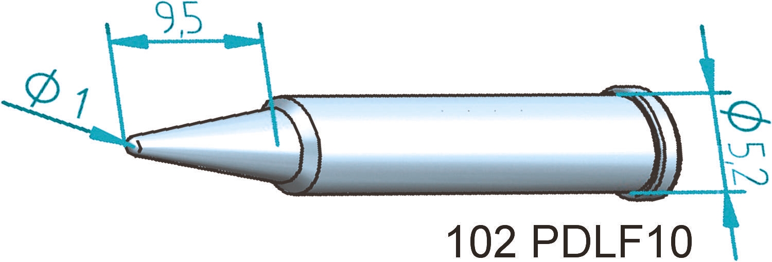 Ersa 1 mm Conical 30.5 mm Soldering Iron Tip for use with i-Tool