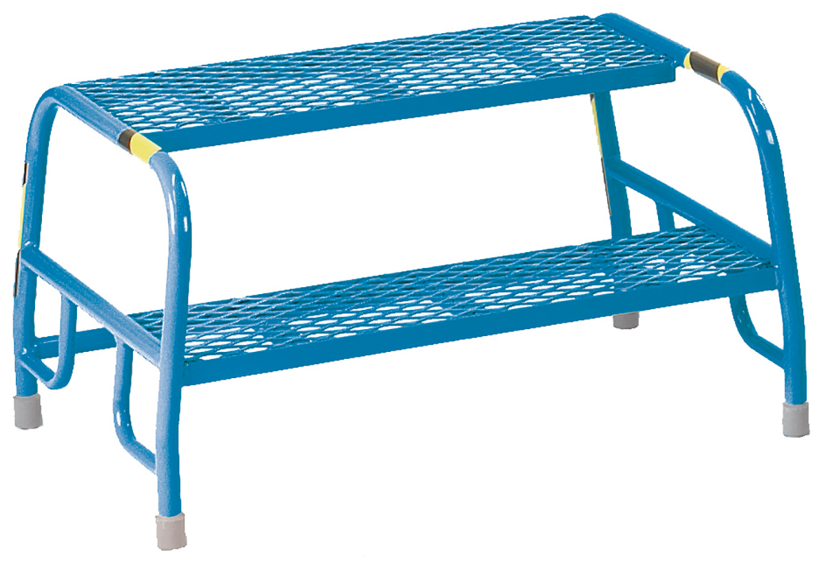 RS PRO 2 Tread Steel Steps 0.4m Platform Height, Blue