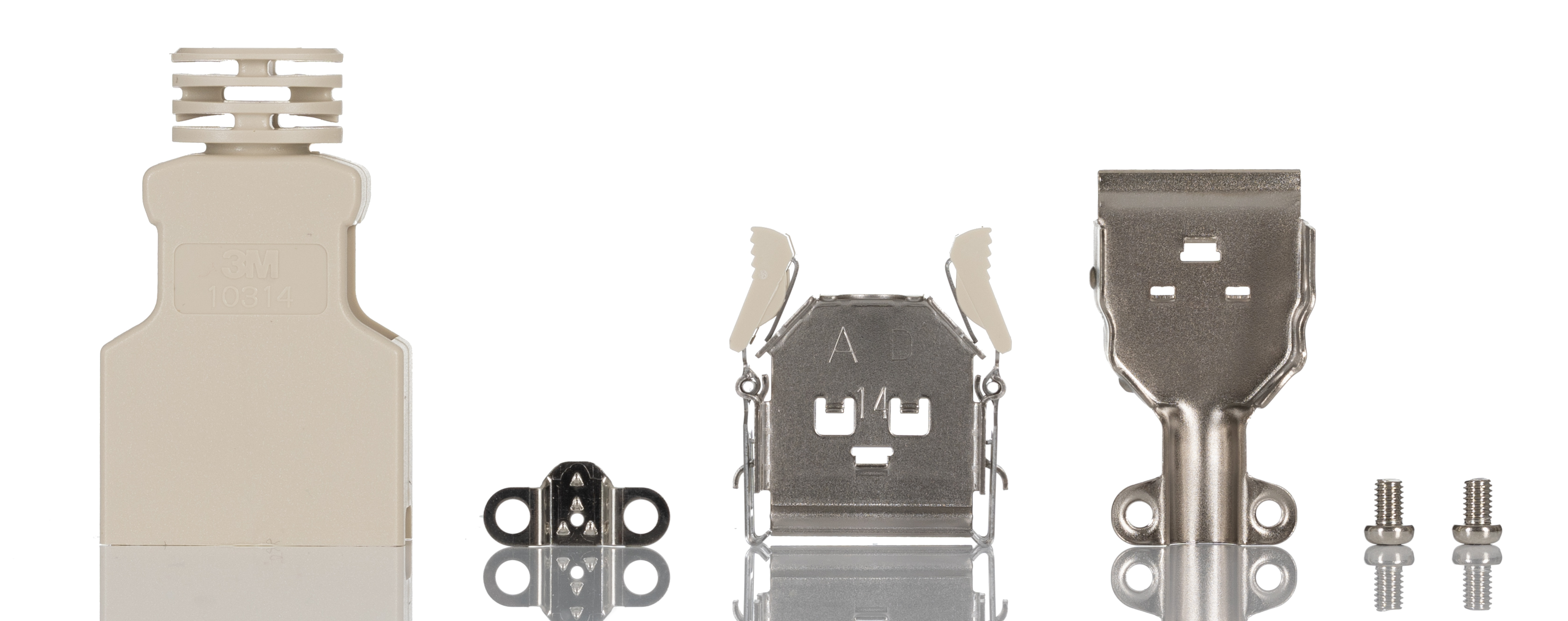 3M 103 Series ABS Straight D-Sub Backshell, 14 Way Strain Relief