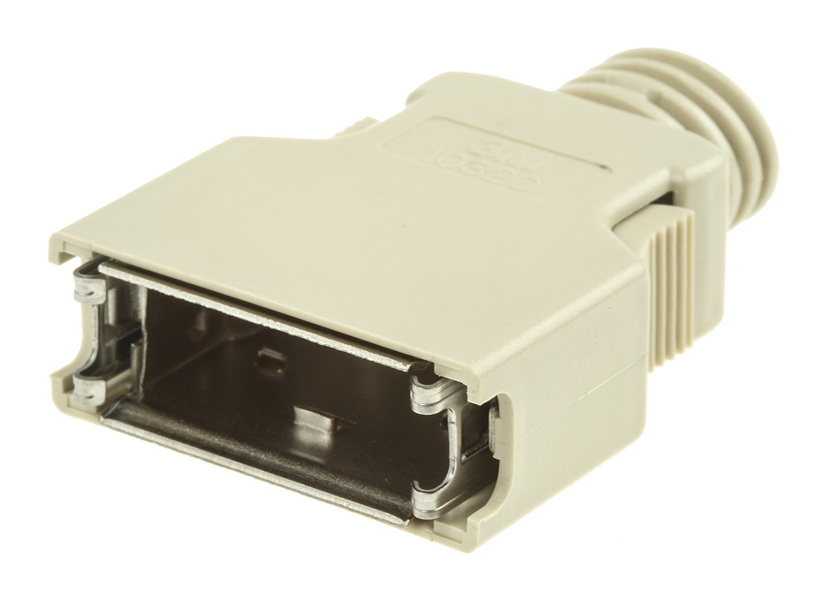 3M 103 Series ABS Straight D-Sub Backshell, 20 Way Strain Relief