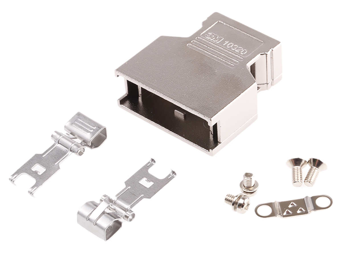 3M 103 Series Die Cast Aluminium Straight D-Sub Backshell, 20 Way Strain Relief