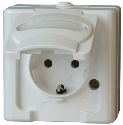 Kopp White Plug Socket, 16A, Outlet Socket, Earthed Socket