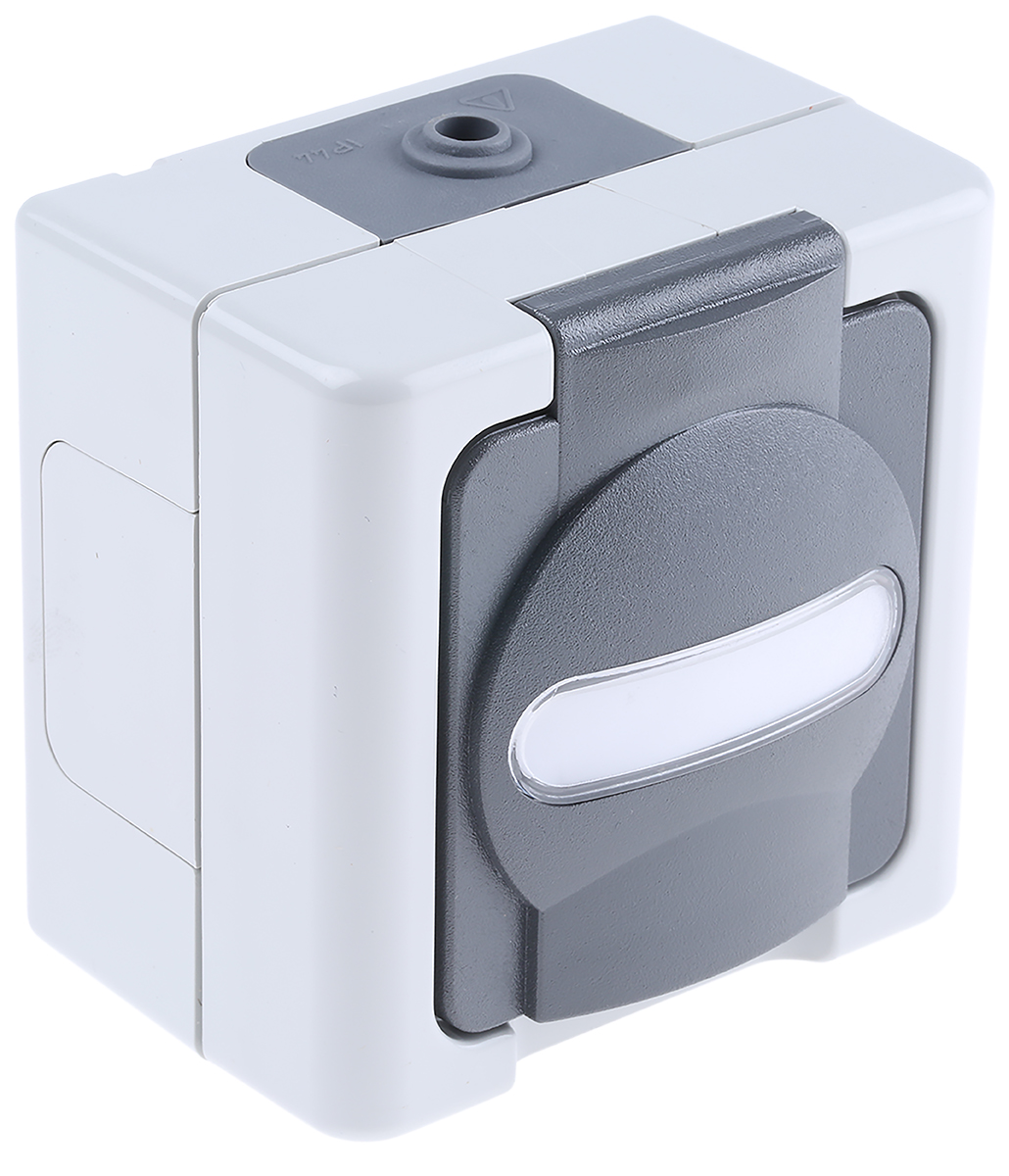 Kopp Grey Plug Socket, 16A, Outlet Socket