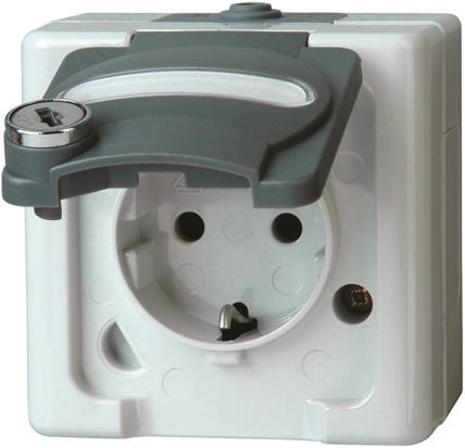 Kopp Grey Plug Socket, 16A, Outlet Socket