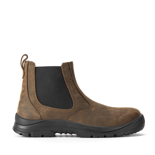 Sixton 10349 Brown Fibreglass Toe Capped Unisex Safety Boots 6.5, EU 40 EN ISO 20345
