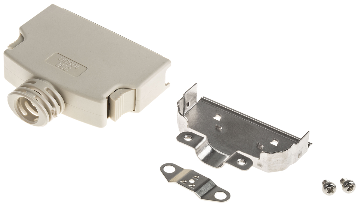 3M 103 Series ABS Straight D-Sub Backshell, 50 Way Strain Relief