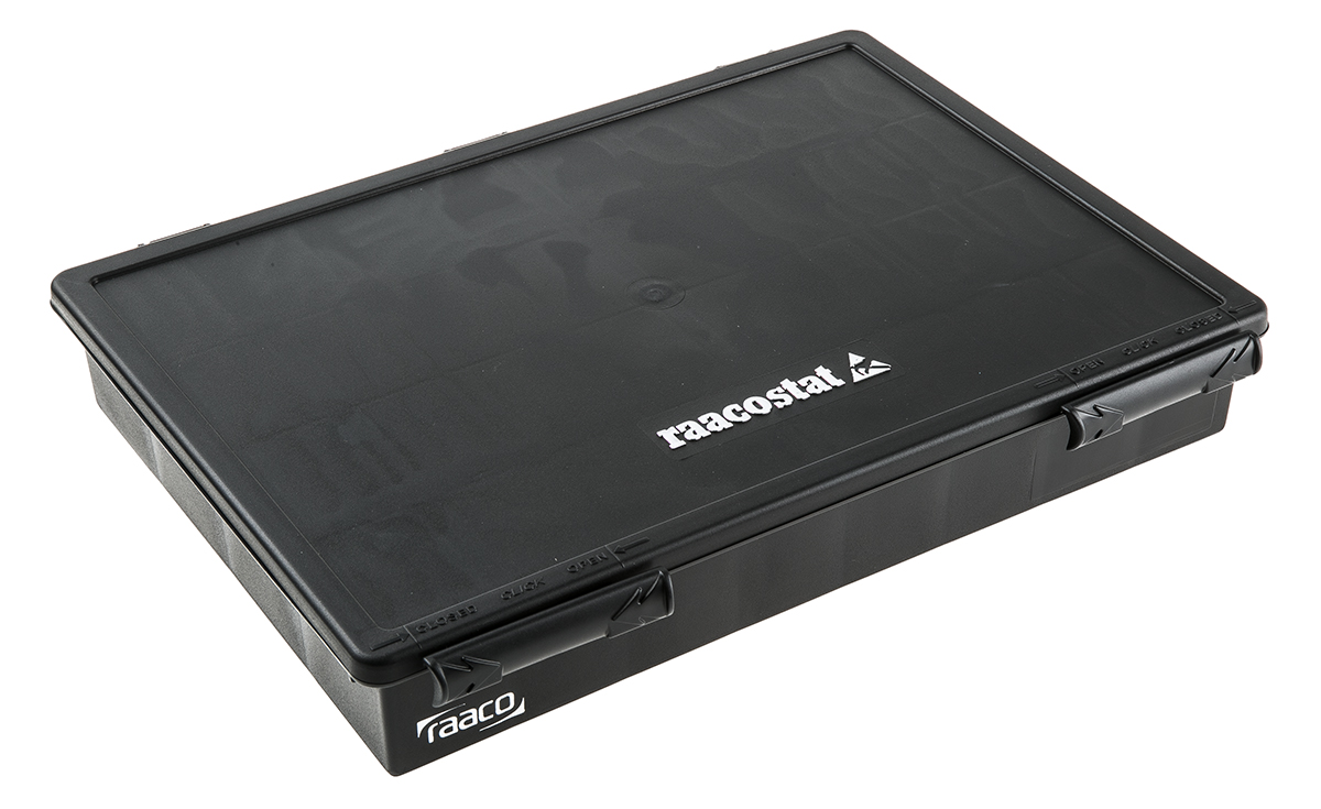104173 Raaco Conductive Polypropylene ESD Box 320 mm (L) 225mm (W) 47 mm (H)