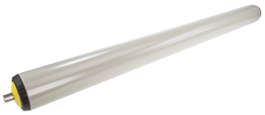 Interroll Plastic Round Conveyor Roller Spring Loaded 40 mm Dia. x 500 mm L, Stainless Steel 40 N, 8 mm Spindle, 256mm