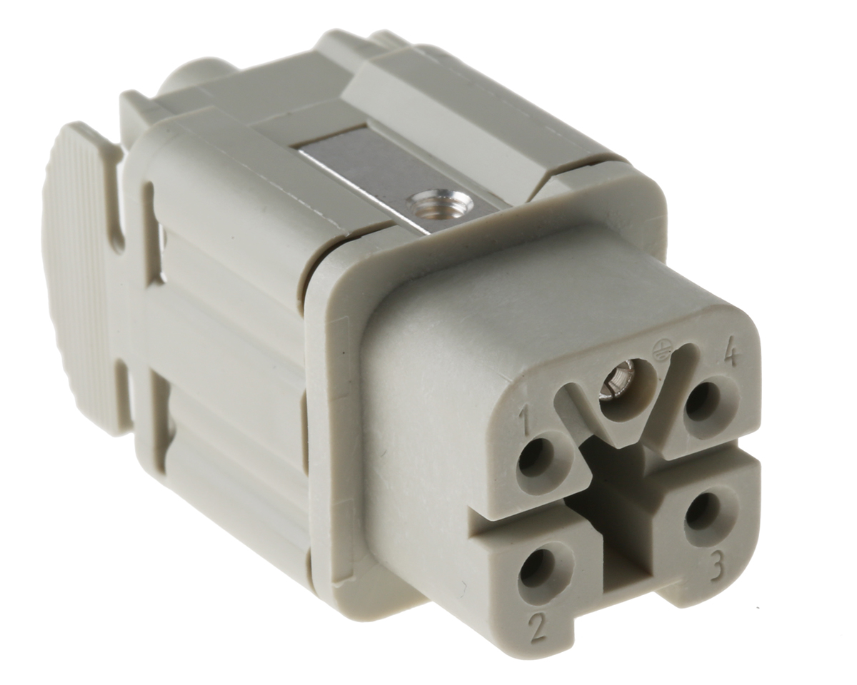 EPIC Heavy Duty Power Connector Insert, 10A, H-A Series Female, 4 Contacts