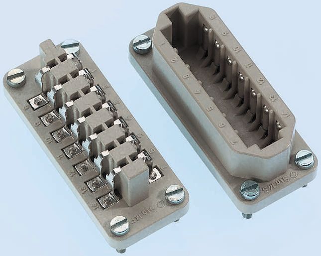 EPIC Heavy Duty Power Connector Insert, 10A, STA Series Male, 6 Contacts