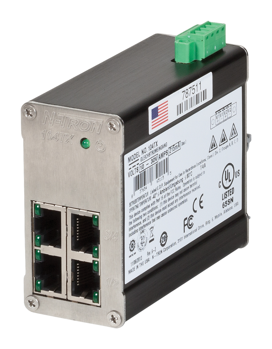 N-Tron Unmanaged 4 Port Ethernet Switch