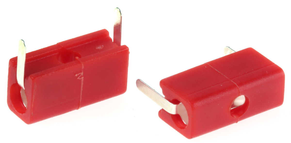 WIMA Red Female Test Socket, 2 mm Connector, Solder Termination, Silver Plating