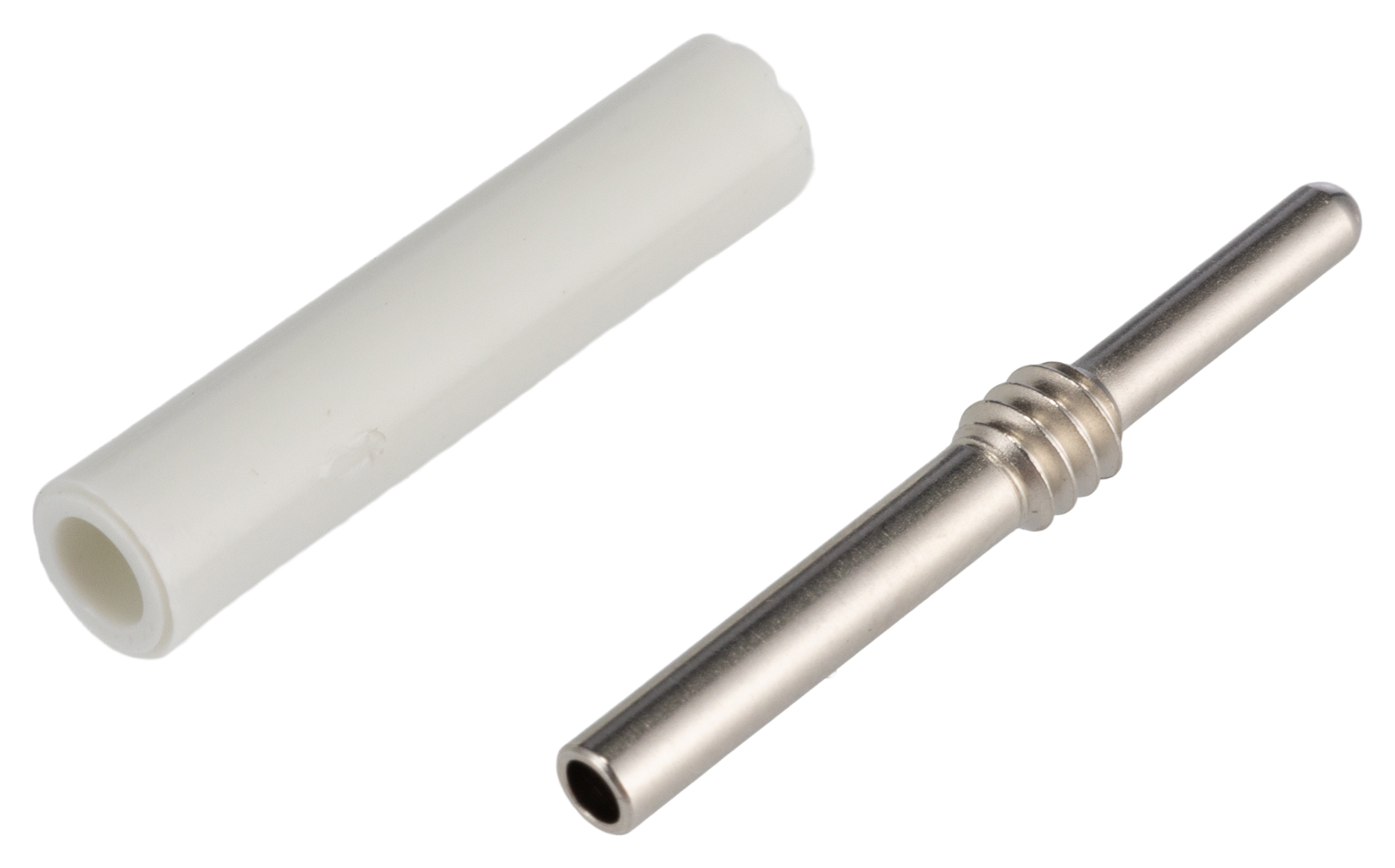 WIMA White Male Test Socket, 2 mm Connector, Solder Termination, Nickel Plating