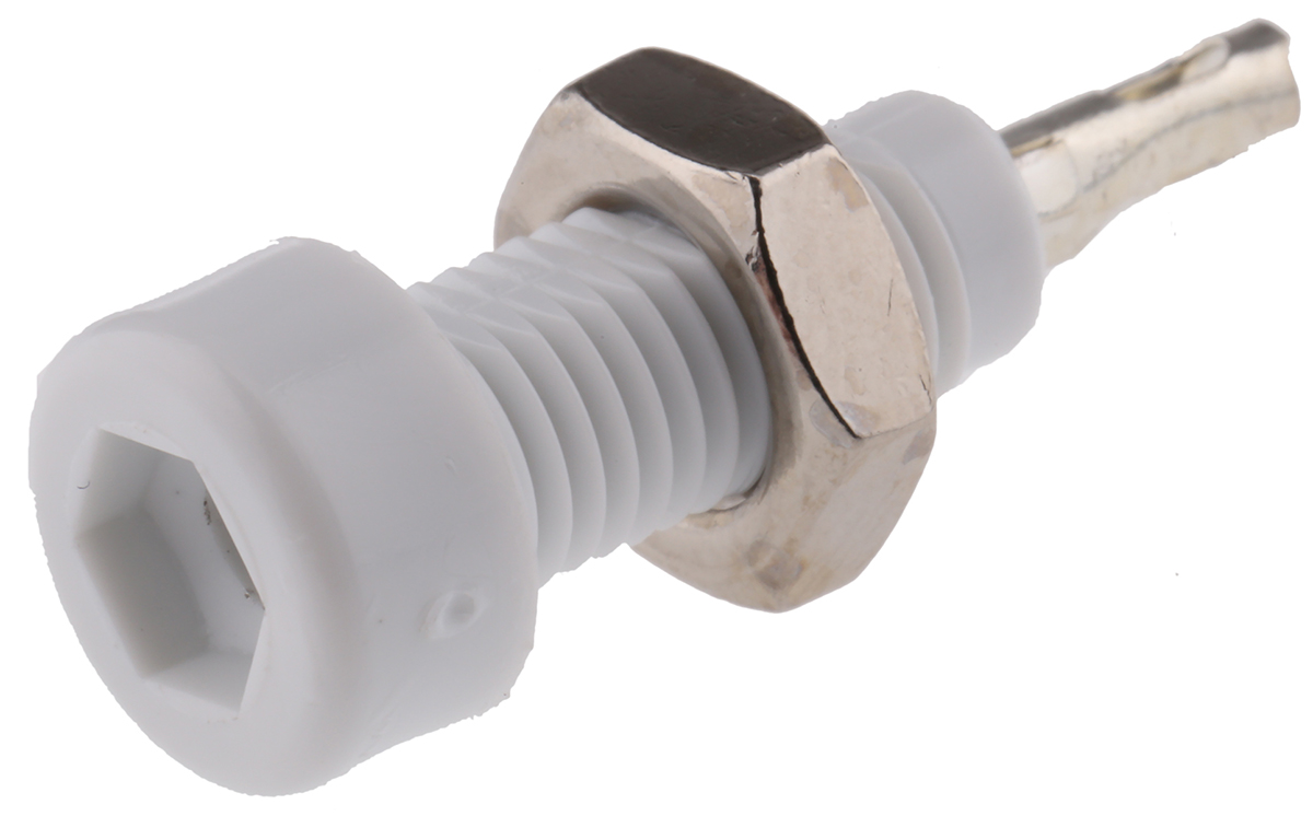 WIMA White Female Test Socket, 2 mm Connector, Solder Termination, Tin Plating