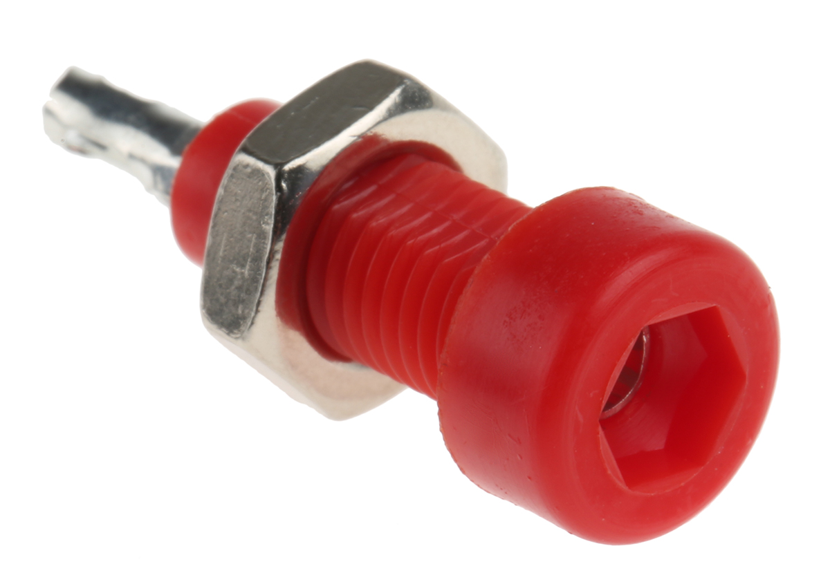 WIMA Red Female Test Socket, 2 mm Connector, Solder Termination, Tin Plating