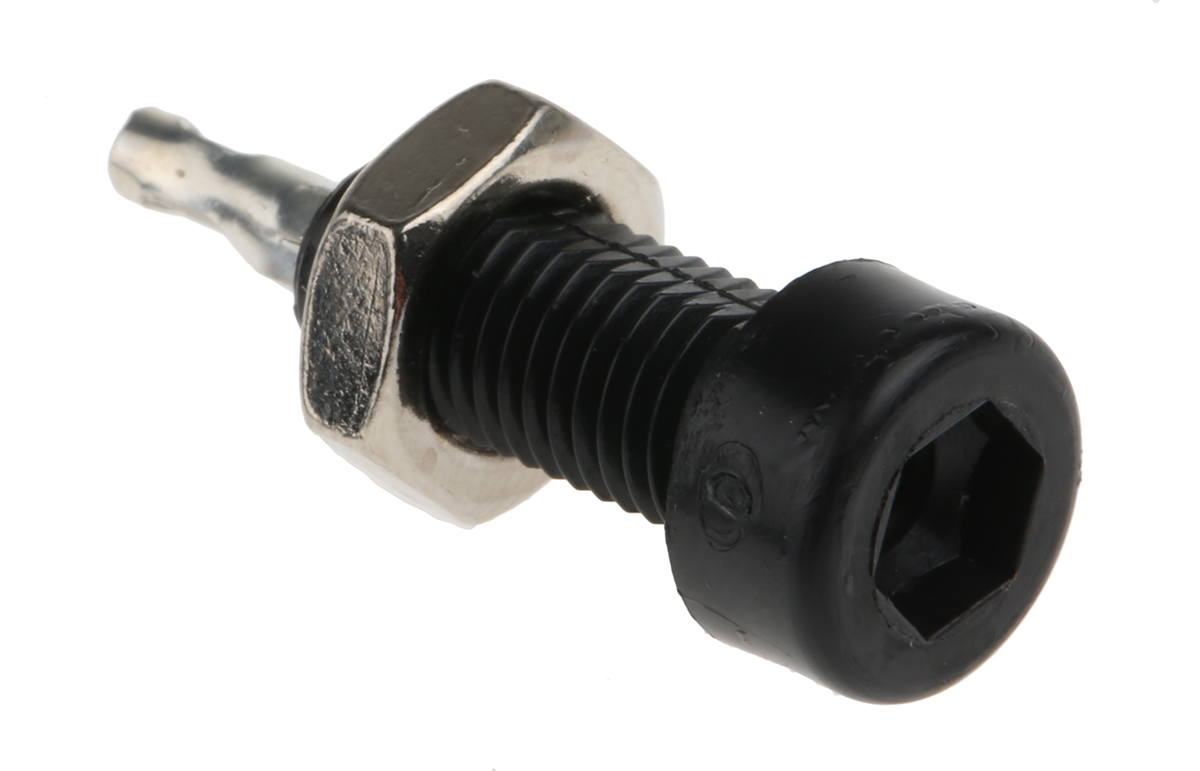Cinch Black Female Test Socket, 2 mm Connector, Solder Termination, Tin Plating