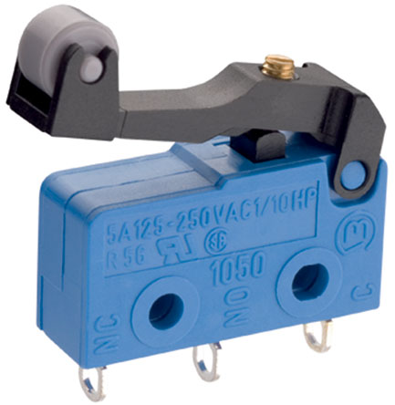 Marquardt Lever with Adjusting Screw and Roller Micro Switch, Solder Terminal, 2 A, 250 V ac, 12 V dc, SPCO, IP40