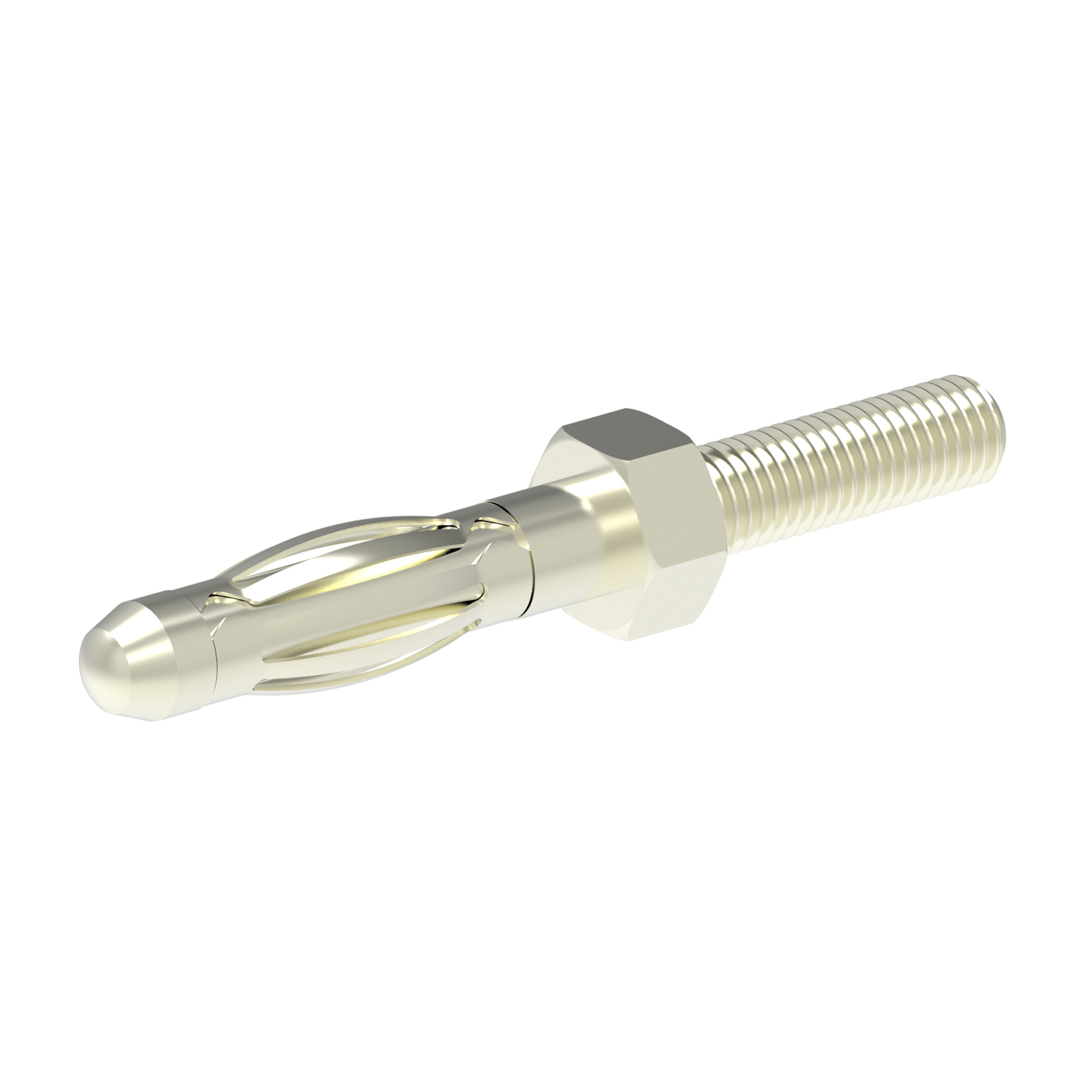 Electro PJP Silver Male Banana Plug, 4 mm Connector, Screw Termination, 30V ac/dc, 60 V ac/dc, 32A, Nickel Plating