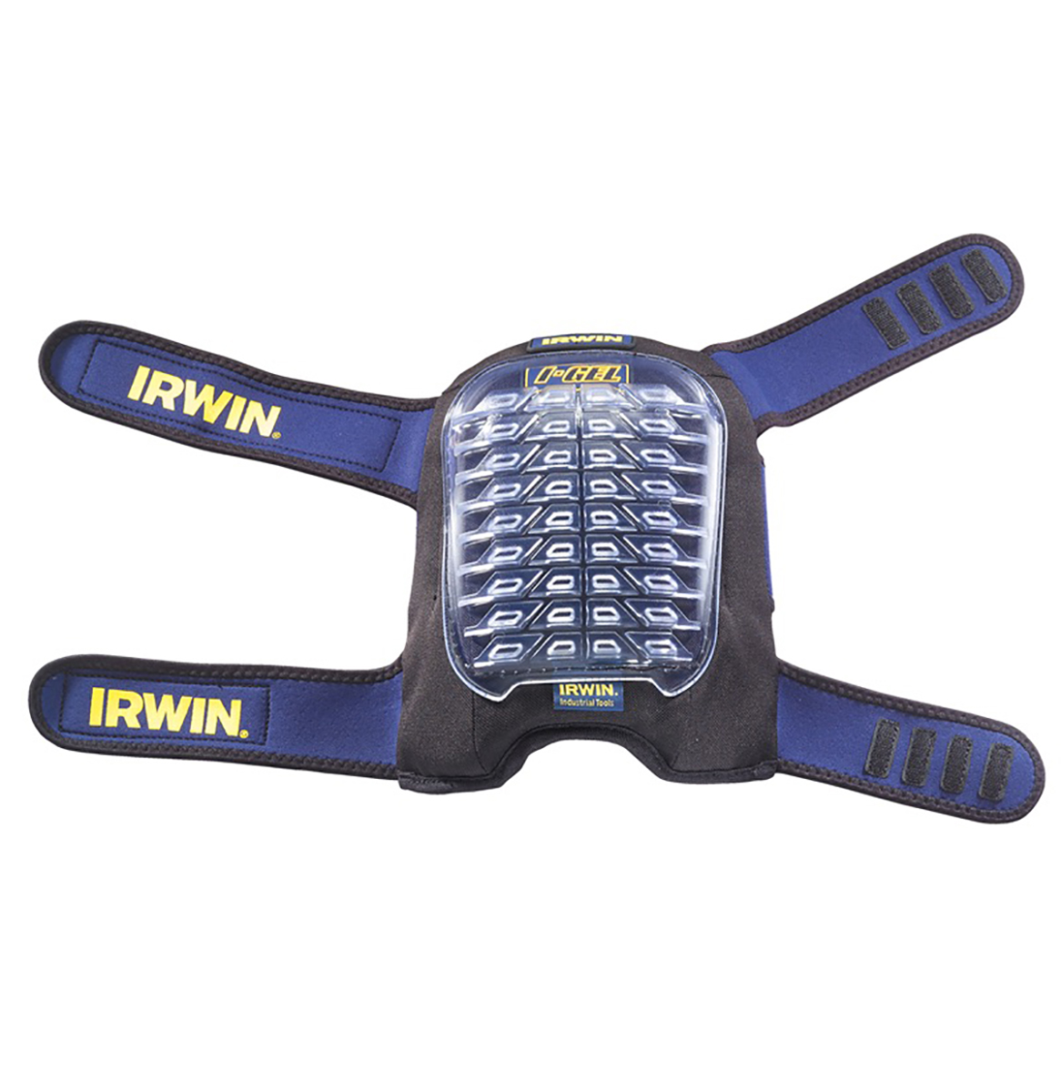 Irwin Black, Blue Gel Knee Pad, Adjustable Strap Resistant to Impact Resistant